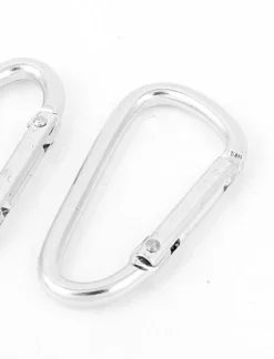 Unique Bargains Metal D-Ring Carabiner Hook Silver Tone 1.8" X 1" X 0.16" 10 Pcs