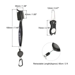 Unique Bargains Double-Sided Retractable Dust Groove Cleaning Golf Club Brush And Divot Tool Set