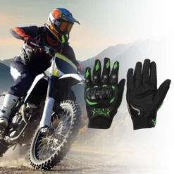 Unique Bargains Motorcycle Gloves Breathable Full Finger Gloves Nylon Outdoor Gloves 1 Pair