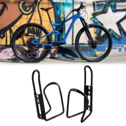 Unique Bargains Alloy Bicycle Bottle Cage Bracket Holder 5.5" X 3.1" X 2.8" Black 2 Pcs