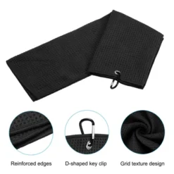 Unique Bargains Super Absorbent Waffle Pattern Tri-Fold Golf Towels With D Clips 3 Pcs -Futuro Brand GUEST e929e70b 81d5 4928 a84c 32648d6e18db