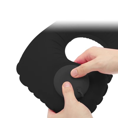 Unique Bargains Inflatable Travel Pillow Press To Inflate For Airplane Train Office 2 Unique Bargains Inflatable Travel Pillow Press To Inflate For Airplane Train Office - Image 2