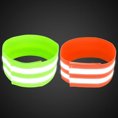 Unique Bargains High Visibility Arm Ankle Reflective Bands Orange Green 4 Pcs 2 Unique Bargains High Visibility Arm Ankle Reflective Bands Orange Green 4 Pcs - Image 2