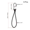 Unique Bargains Camping Outdoor Tent Elastic Rope With Hooks Black 6 Pcs