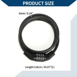 Unique Bargains Bicycle Lock Security Cable Lock 4 Digit Combination Chain Bike Lock Black -Futuro Brand GUEST eaec90f9 c2fb 444e 9afc 10fb9c7b6b02