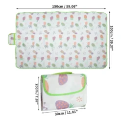 Unique Bargains Picnic Blanket Waterproof Washable Lightweight With Handle Used For Hiking Travel Camping