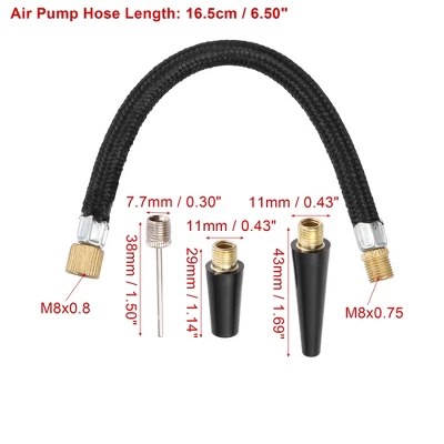 Unique Bargains Bicycle Air Pump With Needle Nozzle Hose Black 1 Set 2 Unique Bargains Bicycle Air Pump With Needle Nozzle Hose Black 1 Set - Image 2
