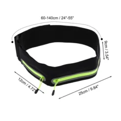 Unique Bargains Reflective Double Pocket Running Waist Pack 1 Pc