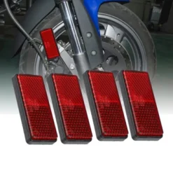 Unique Bargains M5x0.8 Motorcycle Plastic Universal Screw Mount Reflective Warning Reflector 2.2'' 4 Pcs