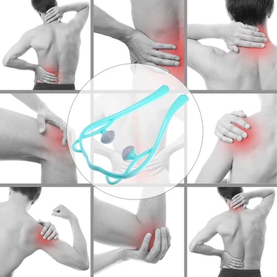 Unique Bargains Two Trigger Points Neck Shoulder Muscle Pain Ease PP TPR Handheld Neck Massager Blue Gray 1 Pcs 1 Unique Bargains Two Trigger Points Neck Shoulder Muscle Pain Ease PP TPR Handheld Neck Massager Blue Gray 1 Pcs