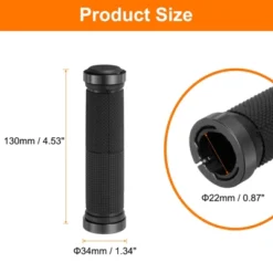 Unique Bargains Non-Slip Mushroom Double Lock-on Bike Handlebar Grips 5.12" 1 Pair With Hex Wrench