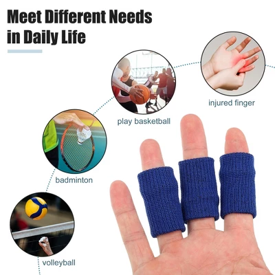 Unique Bargains Black Beige Blue Breathable Finger Sleeves Thumb Braces Support Elastic Compression Protectors For Arthritis Trigger Finger 30pcs 5 Unique Bargains Black Beige Blue Breathable Finger Sleeves Thumb Braces Support Elastic Compression Protectors For Arthritis Trigger Finger 30pcs - Image 5