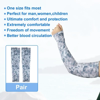 Unique Bargains Basketball Sports Camouflage Cooling Arm Elbow Compression Sleeve Gray White 1 Pair 4 Unique Bargains Basketball Sports Camouflage Cooling Arm Elbow Compression Sleeve Gray White 1 Pair - Image 4