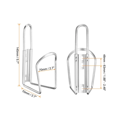 Unique Bargains Aluminum Universal Bicycle Water Bottle Cages 5.7" 2 Pcs With Screws And Wrenches 1 Unique Bargains Aluminum Universal Bicycle Water Bottle Cages 5.7" 2 Pcs With Screws And Wrenches