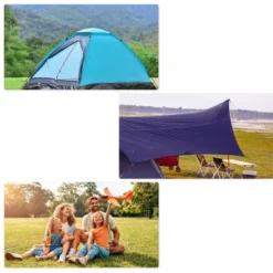 Unique Bargains Waterproof Tent Tarp With Ground Nail Gray 1 Set -Futuro Brand GUEST f8ce3898 9274 4344 a186 ce6401a53492
