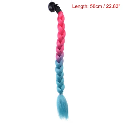 Unique Bargains Helmet Decor Pigtail Gradient Blue Dark Pink 22.83" 1 Unique Bargains Helmet Decor Pigtail Gradient Blue Dark Pink 22.83"