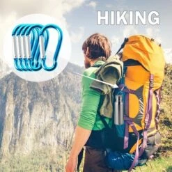 Unique Bargains Aluminum Hiking D-Ring Keychain Carabiner Hook Teal 1.6" X 0.8" X 0.16" 5 Pcs -Futuro Brand GUEST fb99dcf8 dc96 4477 90e1 c151843ff2b3