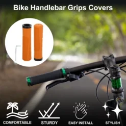 Unique Bargains Bike Handlebar Grips Covers 5.31" Orange 1 Pair