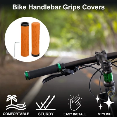 Unique Bargains Bike Handlebar Grips Covers 5.31" Orange 1 Pair 1 Unique Bargains Bike Handlebar Grips Covers 5.31" Orange 1 Pair